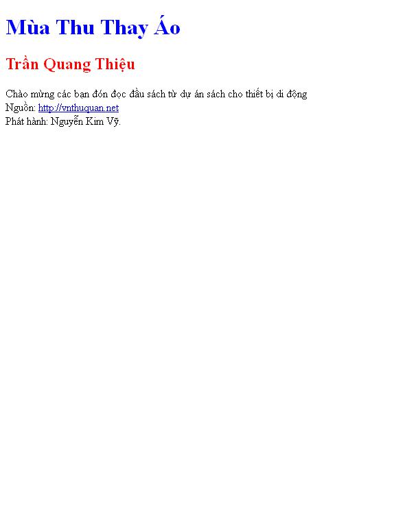 Bìa truyện Mùa Thu Thay Áo