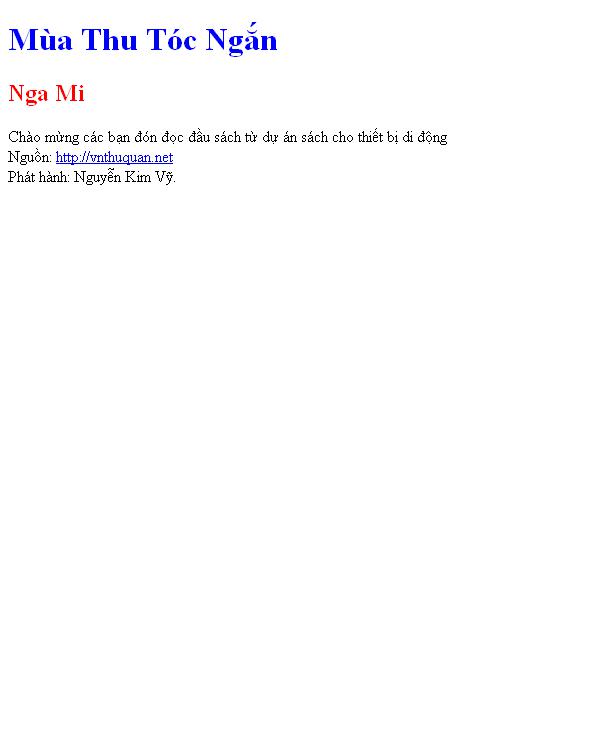 Bìa truyện Mùa Thu Tóc Ngắn