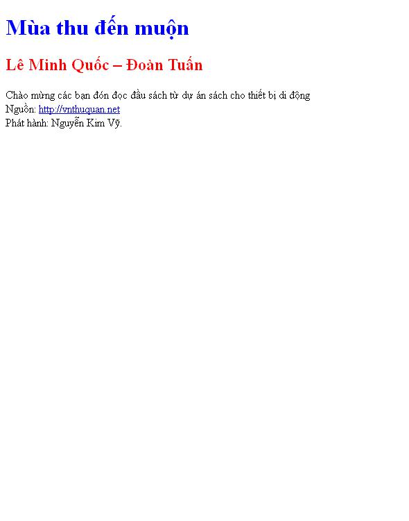 Bìa truyện Mùa thu đến muộn