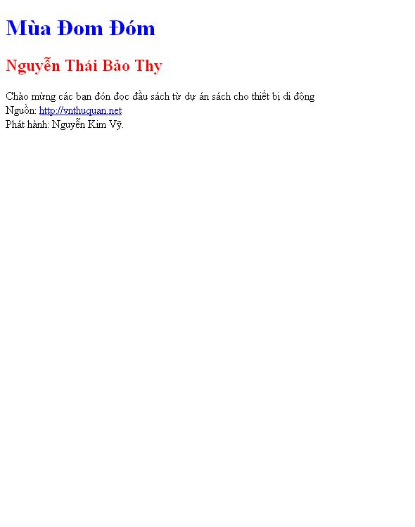 Bìa truyện Mùa Đom Đóm