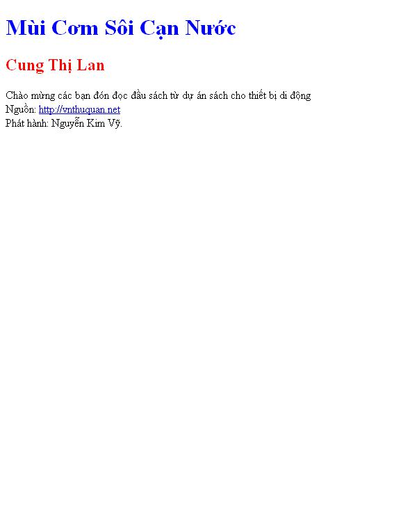 Bìa truyện Mùi Cơm Sôi Cạn Nước