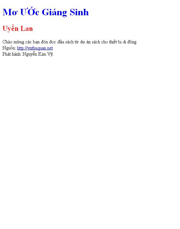 Bìa truyện Mơ ƯỚc Giáng Sinh