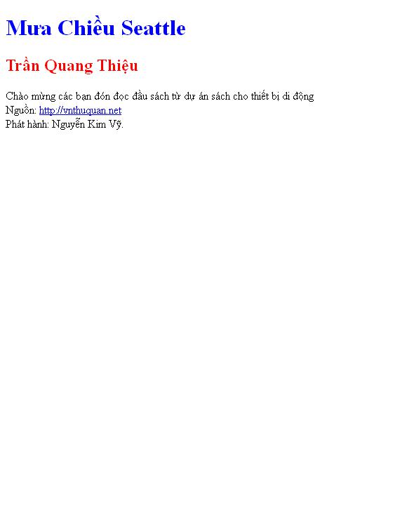 Bìa truyện Mưa Chiều Seattle