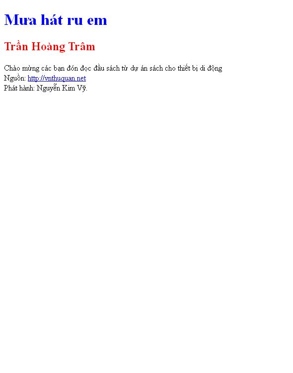 Bìa truyện Mưa hát ru em