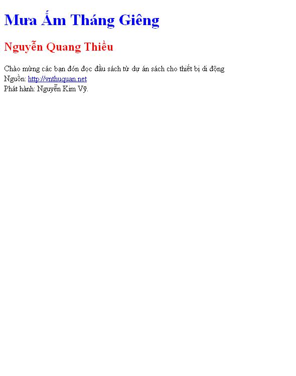 Bìa truyện Mưa Ấm Tháng Giêng