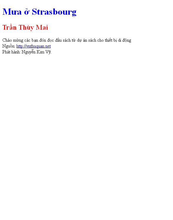 Bìa truyện Mưa ở Strasbourg