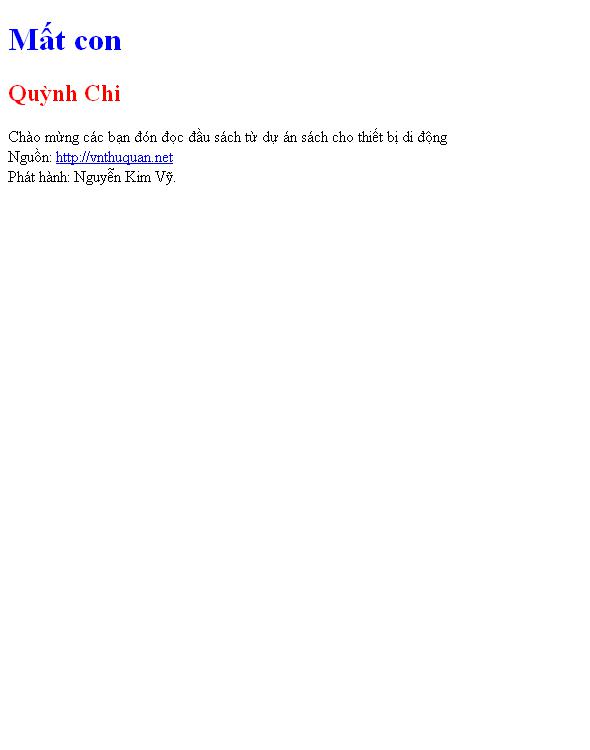 Bìa truyện Mất con