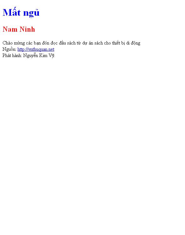 Bìa truyện Mất ngủ