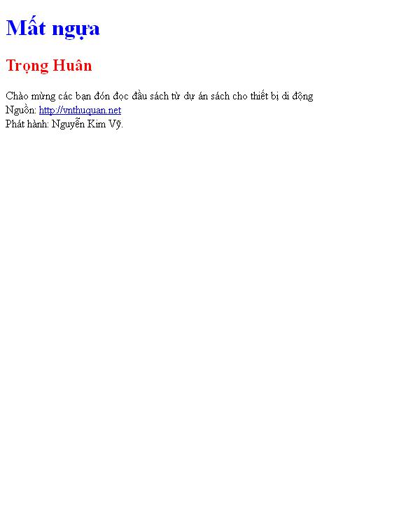 Bìa truyện Mất ngựa