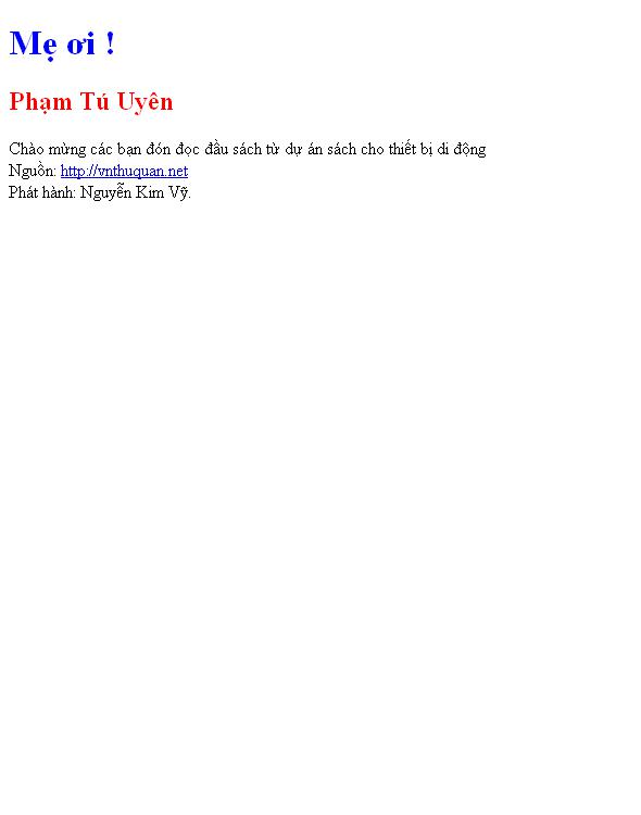 Bìa truyện Mẹ ơi !