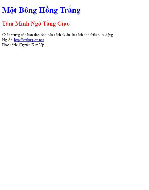 Bìa truyện Một Bông Hồng Trắng
