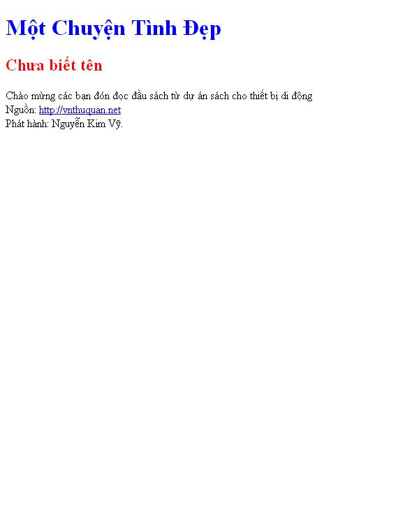 Bìa truyện Một Chuyện Tình Đẹp