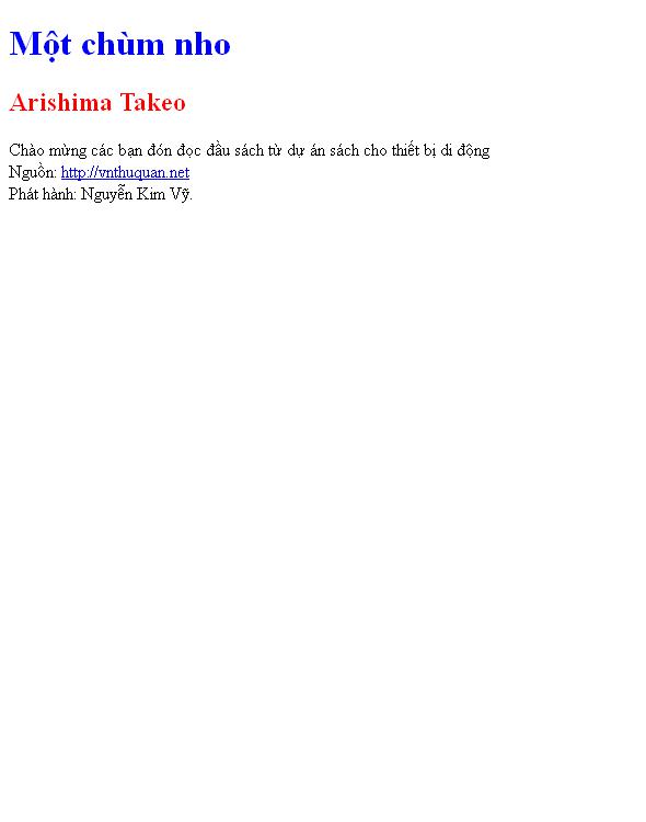 Bìa truyện Một chùm nho