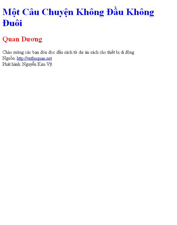 Bìa truyện Một Câu Chuyện Không Đầu Không Đuôi