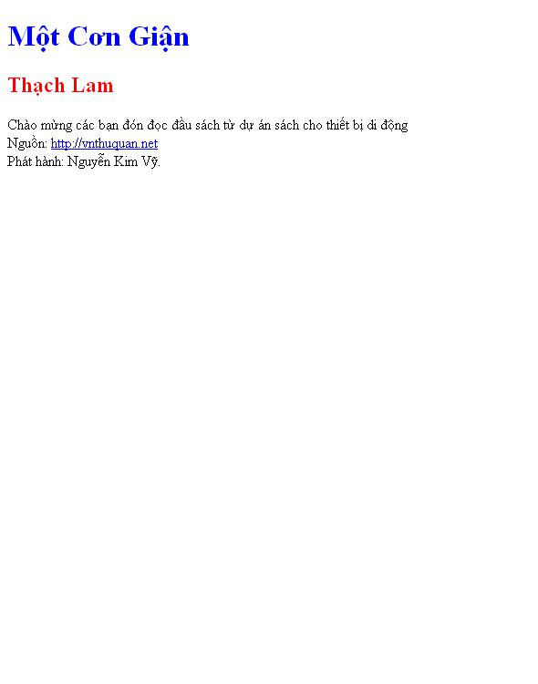 Bìa truyện Một Cơn Giận