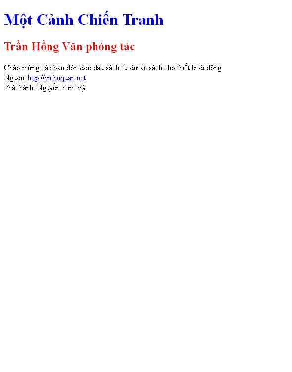 Bìa truyện Một Cảnh Chiến Tranh