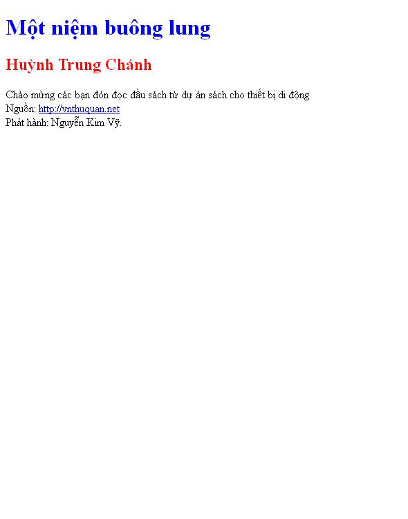 Bìa truyện Một niệm buông lung