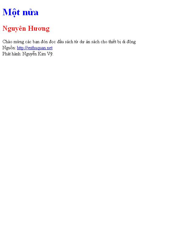 Bìa truyện Một nửa