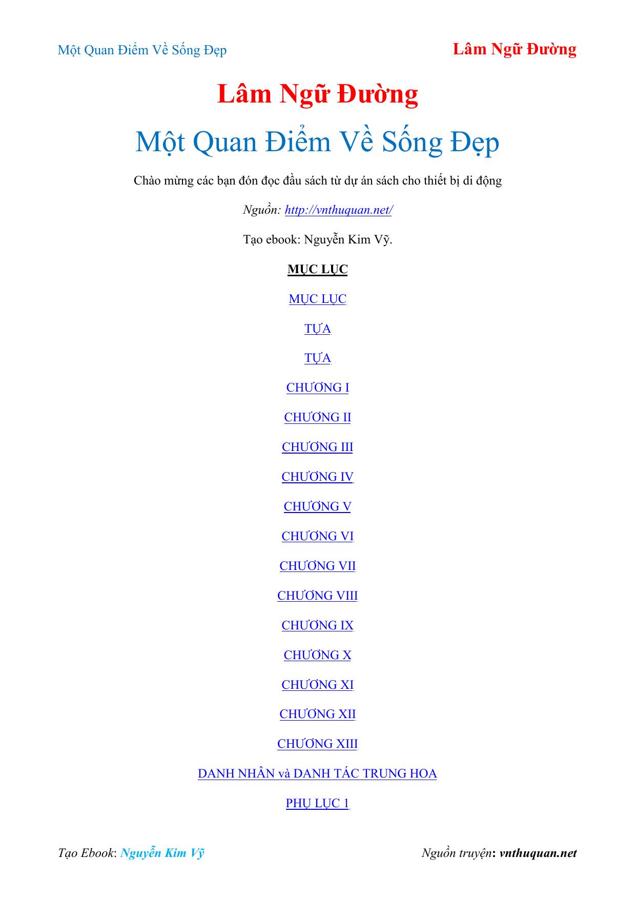 Bìa truyện Một Quan Điểm Về Sống Đẹp
