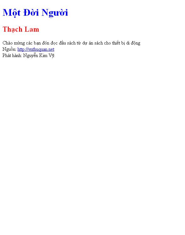 Bìa truyện Một Đời Người