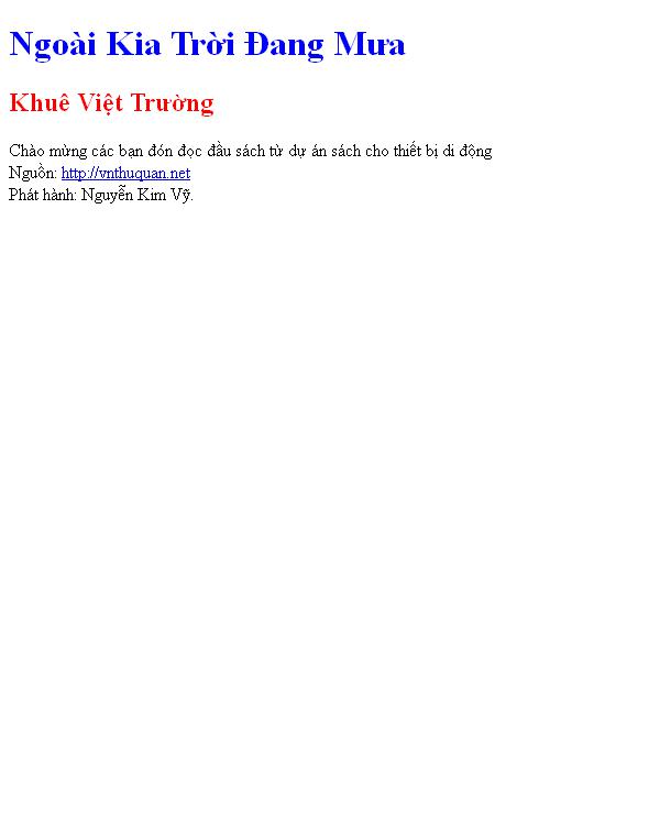 Bìa truyện Ngoài Kia Trời Đang Mưa