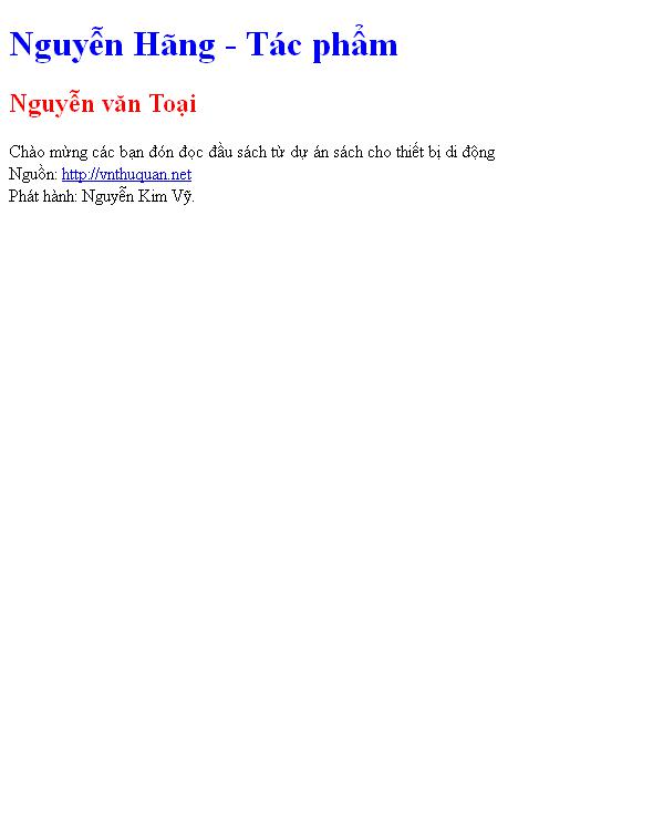 Bìa truyện Nguyễn Hãng - Tác phẩm