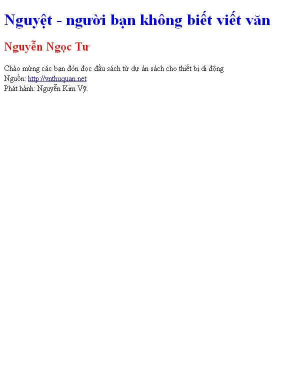 Bìa truyện Nguyệt - người bạn không biết viết văn
