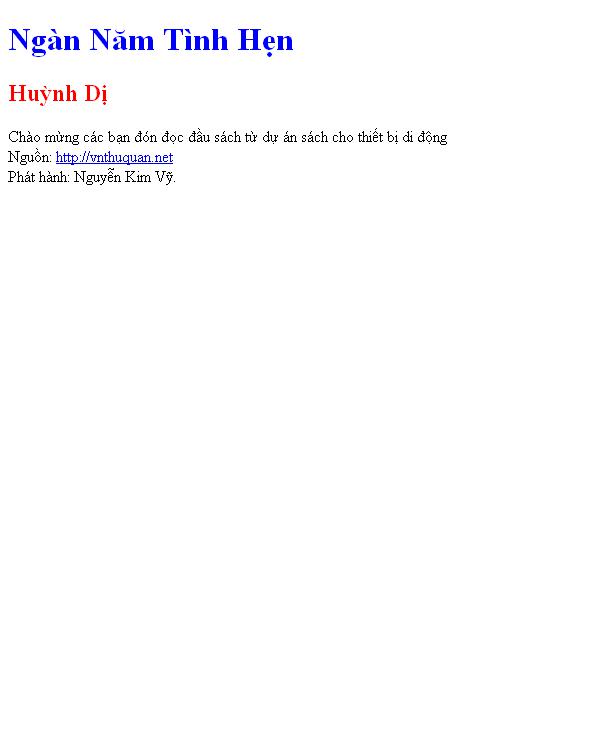 Bìa truyện Ngàn Năm Tình Hẹn