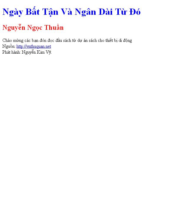 Bìa truyện Ngày Bất Tận Và Ngân Dài Từ Đó