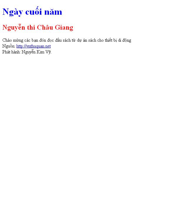 Bìa truyện Ngày cuối năm