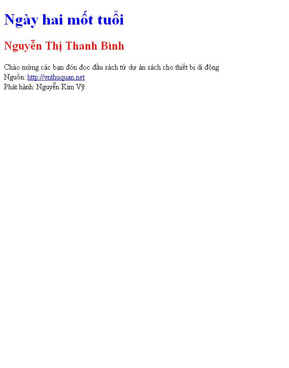 Bìa truyện Ngày hai mốt tuổi