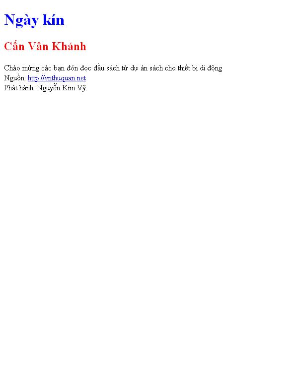 Bìa truyện Ngày kín