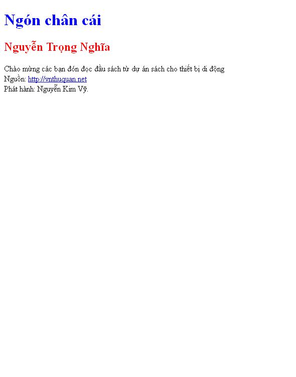 Bìa truyện Ngón chân cái
