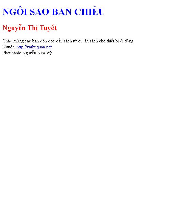 Bìa truyện NGÔI SAO BAN CHIỀU