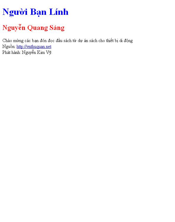Bìa truyện Người Bạn Lính