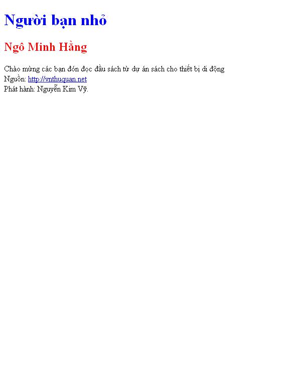 Bìa truyện Người bạn nhỏ