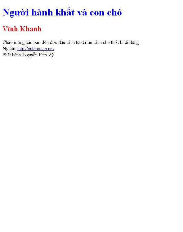 Bìa truyện Người hành khất và con chó