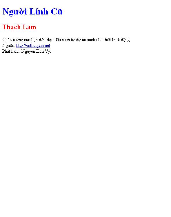 Bìa truyện Người Lính Cũ