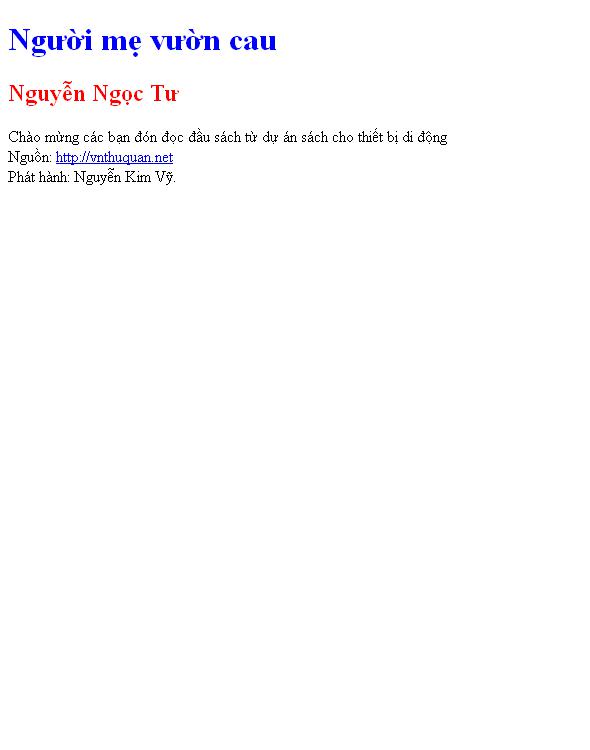 Bìa truyện Người mẹ vườn cau