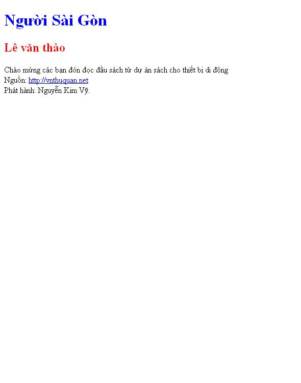 Bìa truyện Người Sài Gòn