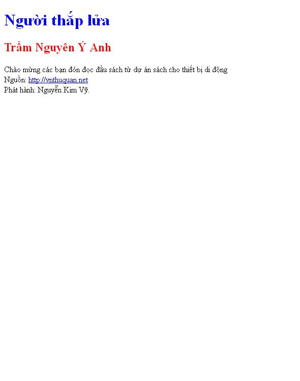 Bìa truyện Người thắp lửa