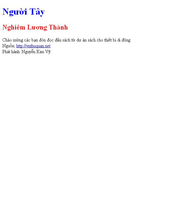 Bìa truyện Người Tây