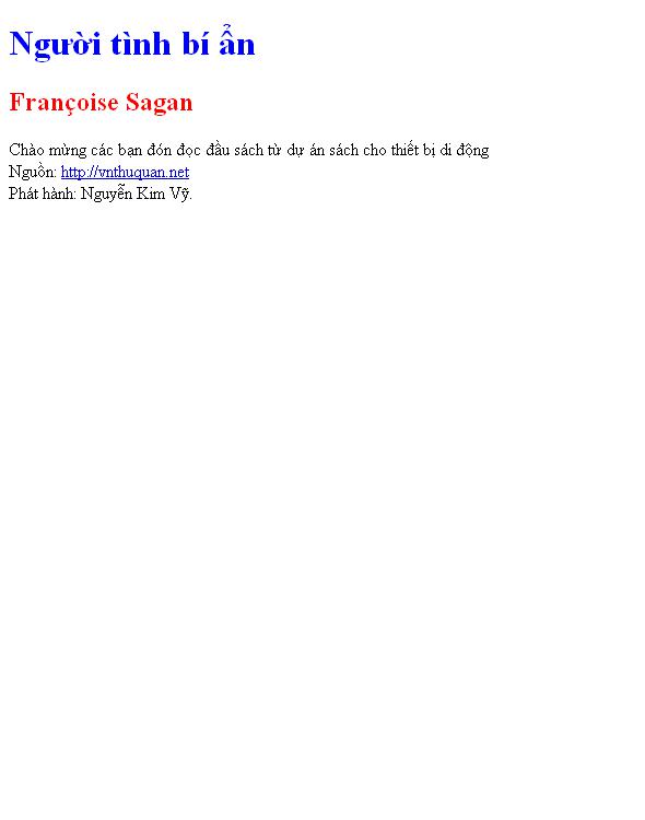 Bìa truyện Người tình bí ẩn