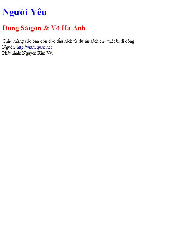Bìa truyện Người Yêu