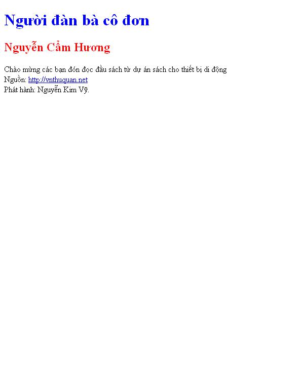 Bìa truyện Người đàn bà cô đơn