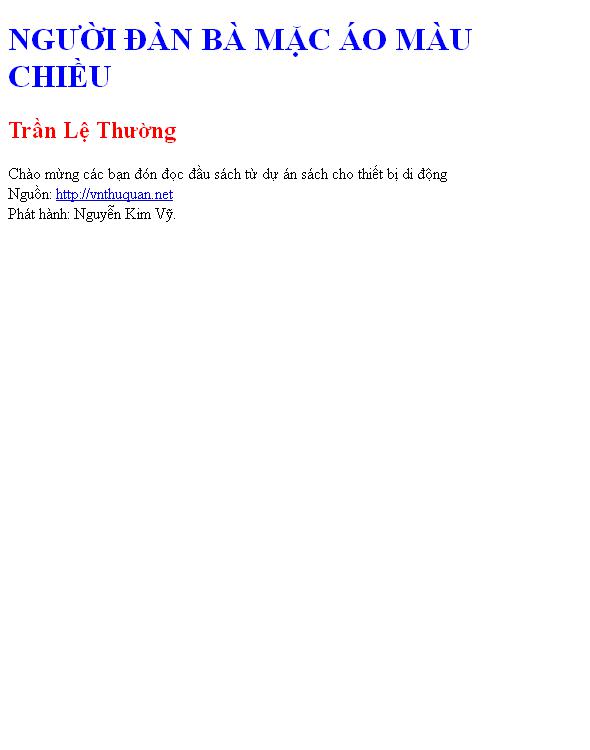 Bìa truyện NGƯỜI ĐÀN BÀ MẶC ÁO MÀU CHIỀU