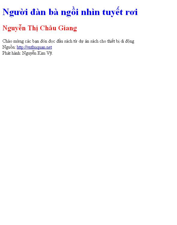 Bìa truyện Người đàn bà ngồi nhìn tuyết rơi