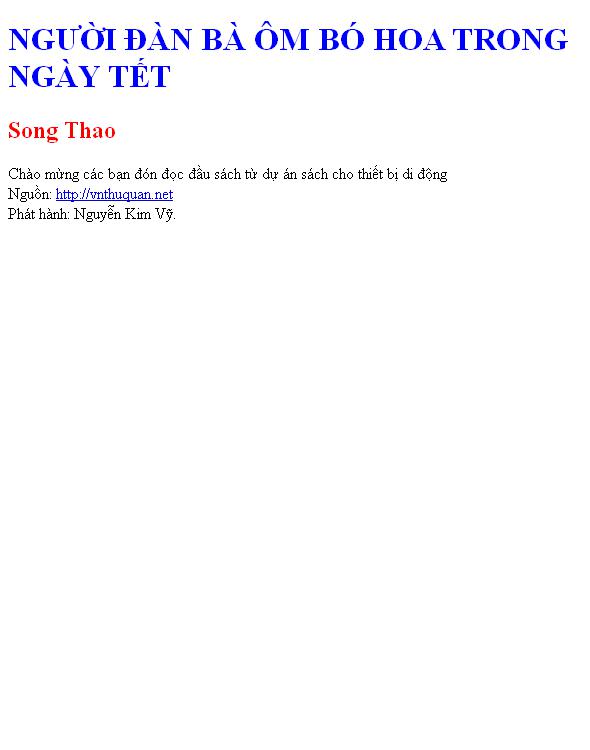 Bìa truyện NGƯỜI ĐÀN BÀ ÔM BÓ HOA TRONG NGÀY TẾT