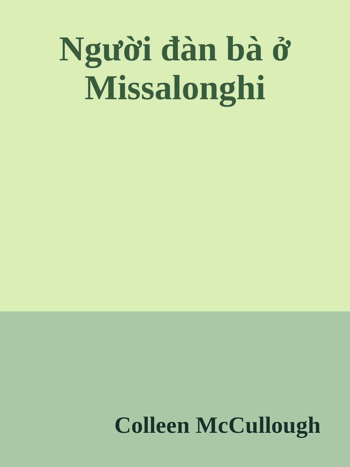 Bìa truyện Người đàn bà ở Missalonghi