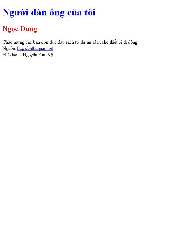 Bìa truyện Người đàn ông của tôi